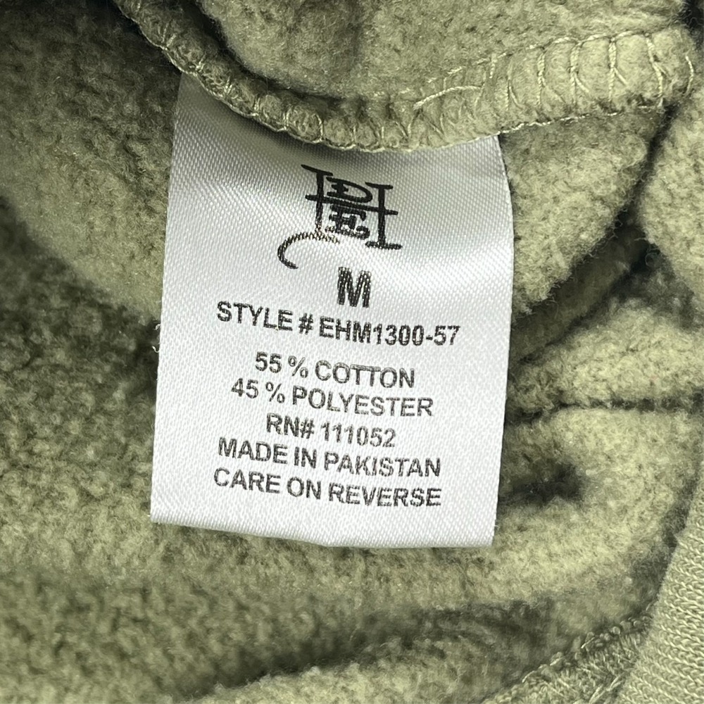 Ed Hardy Hoodie Mens Medium Olive Green Tattoo Graphic Love Kills Slowly *Flaws - Picture 9 of 14